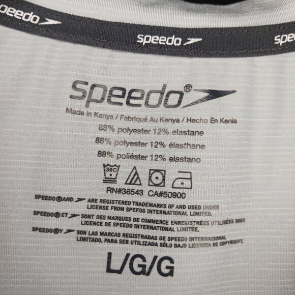 #298 3/$18 - Speedo Gray Short Sleeve Shirt Size Large - Picture 4 of 4